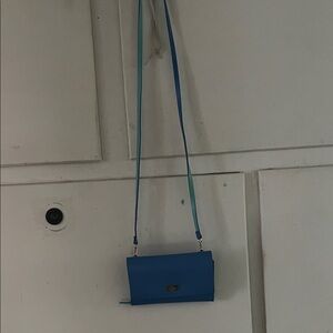 Kate Spade Blue Crossbody Wallet Purse with Two-Tone Strap
